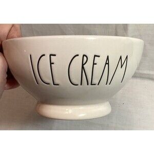 Rae Dunn ICE CREAM Ceramic BOWL Pastel Green Interior 6" Artisan Collection